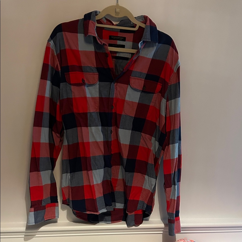 Banana Republic Red and Blue Checkered Shirt